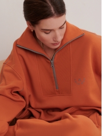 Orange warm fleece sweatshirt
