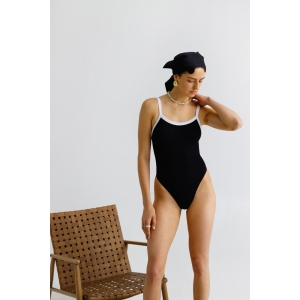 Solid black swimsuit